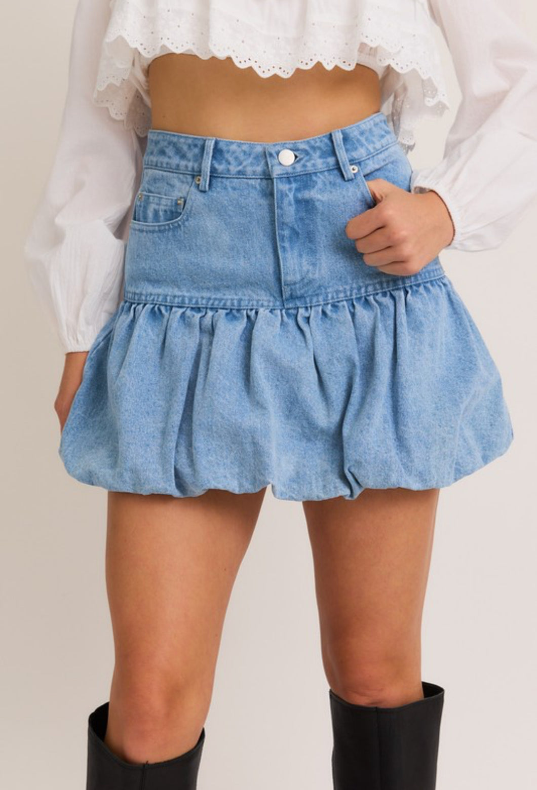 Chloé Denim Bubble Skirt