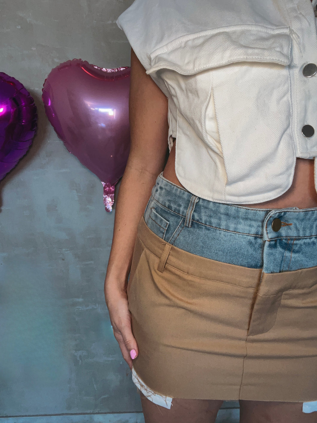 Iconic Denim Skirt BEIGE