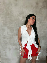 Load image into Gallery viewer, Kaz Ruffle Top WHITE
