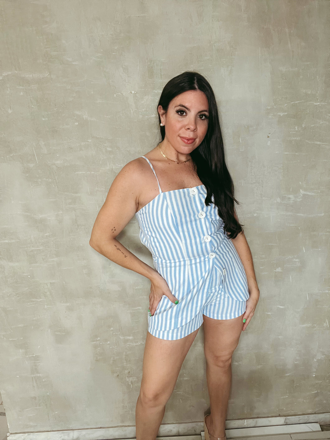 Skies are Blue Romper